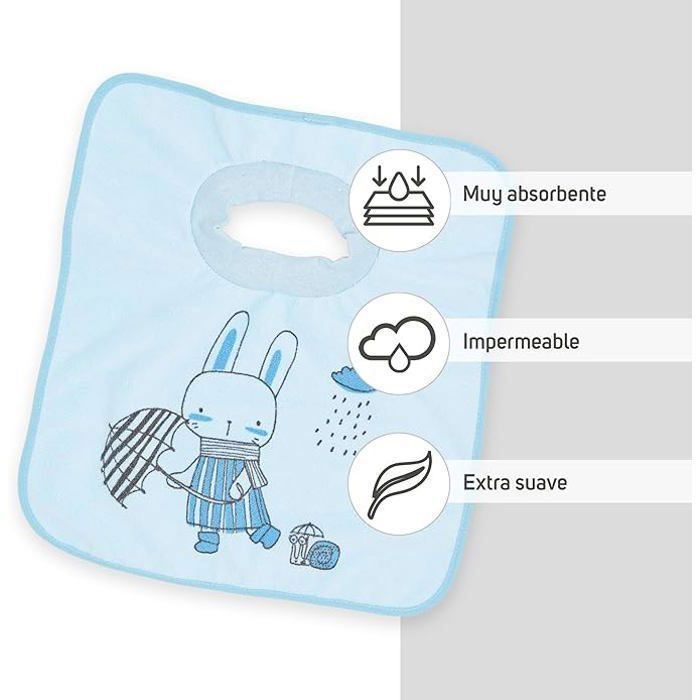 Ti TIN | Confezione da 4 bavaglini impermeabili | 100% microfibra di poliestere e fodera in vinile | Per neonati dai 6 ai 18 mesi