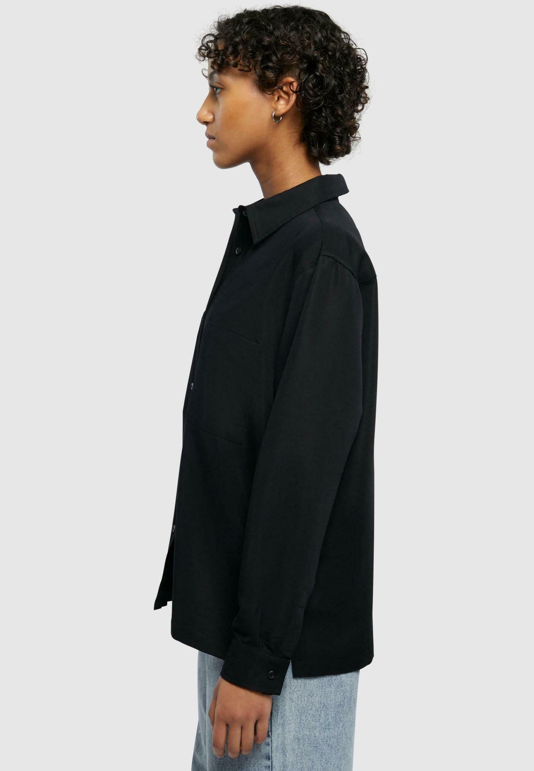 Urban Classics blouse met knoopsluiting - zwart