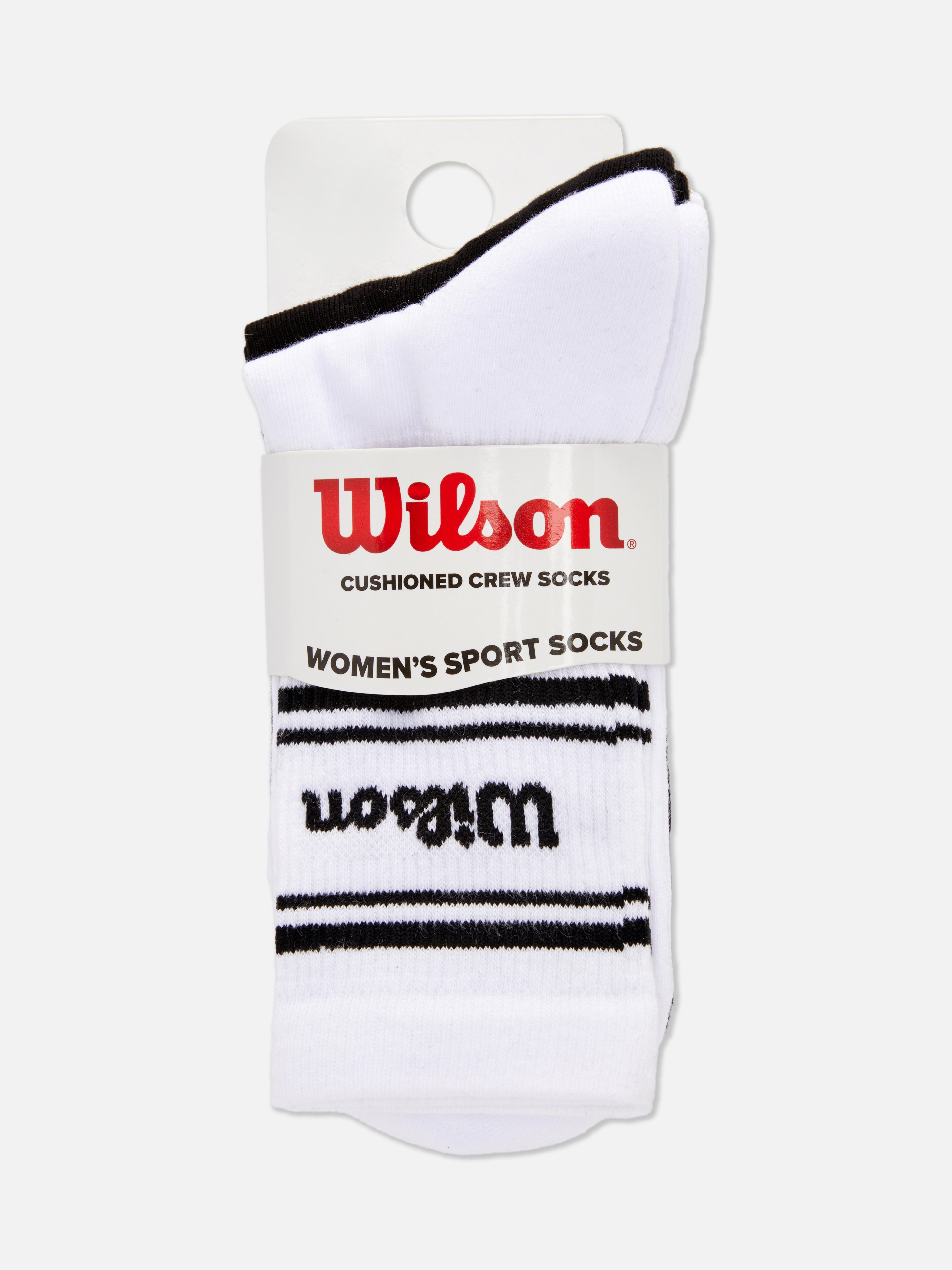 Wilson gepolsterte, mittelhohe Sportsocken, 3 Paar Sportsocken mit gepolstertem Fußbett, gerippten Bündchen und kontrastierendem Wilson-Logo