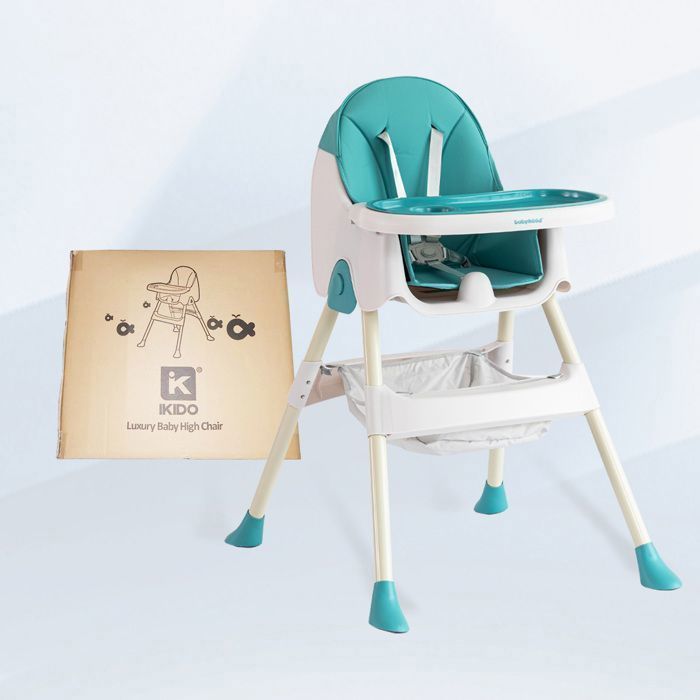 K IKIDO Baby Kinderstoel, Opvouwbare en Omvormbare Kinderstoel met Eettafel voor Kinderen - Van 6 maanden tot 3 jaar - Groen