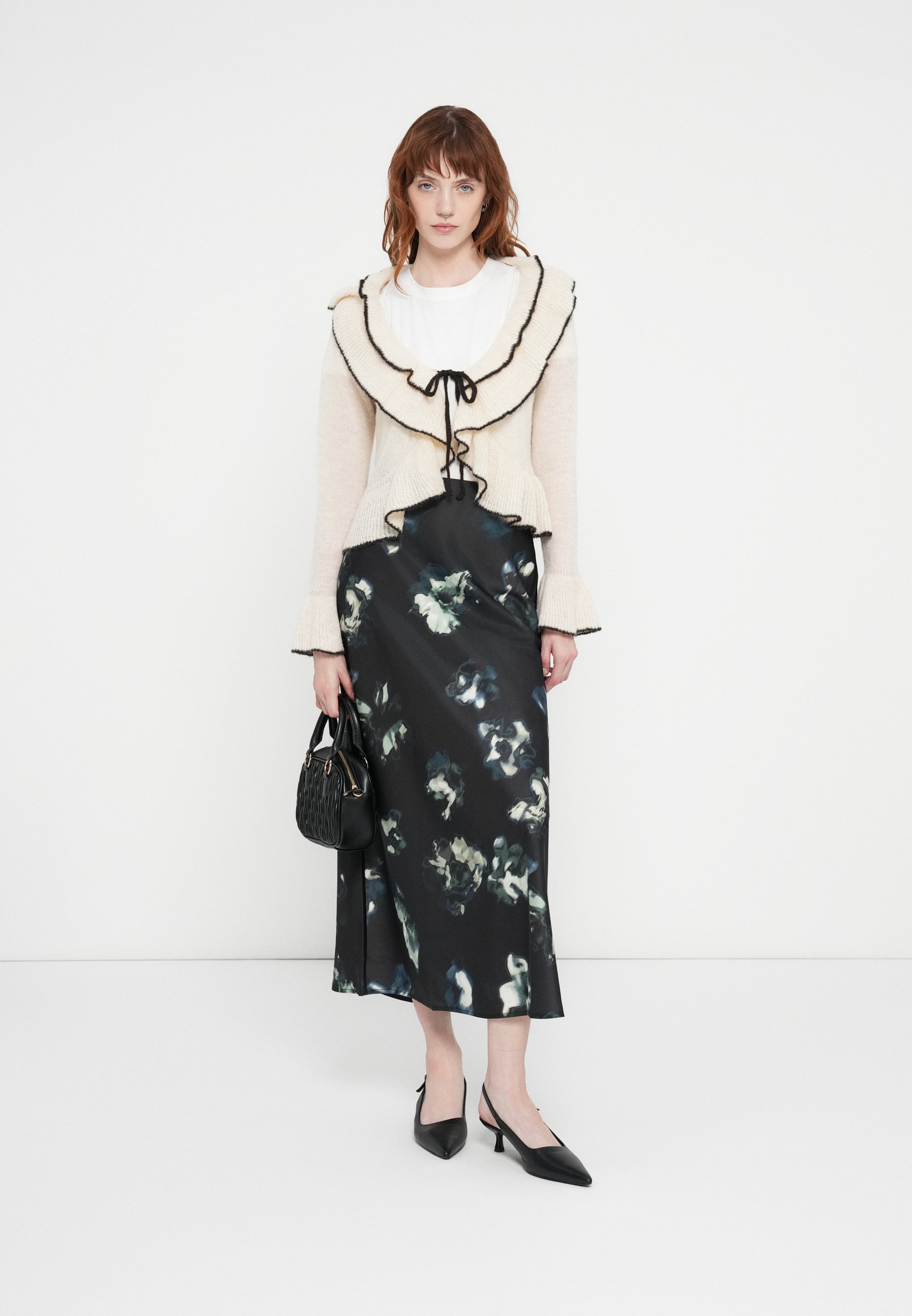 YAS YASPELLA - Maxi rok - zwart