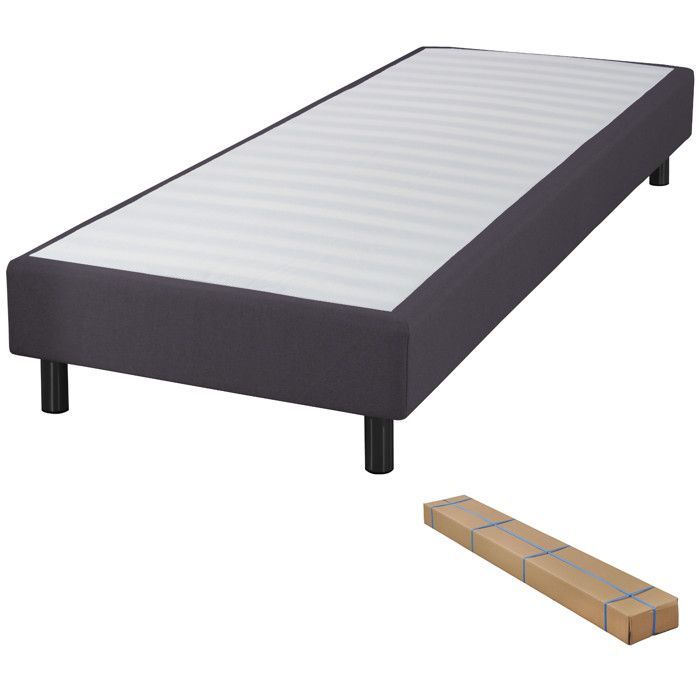 Sommier + jeu de pieds 90x190 Newkit Anthracite