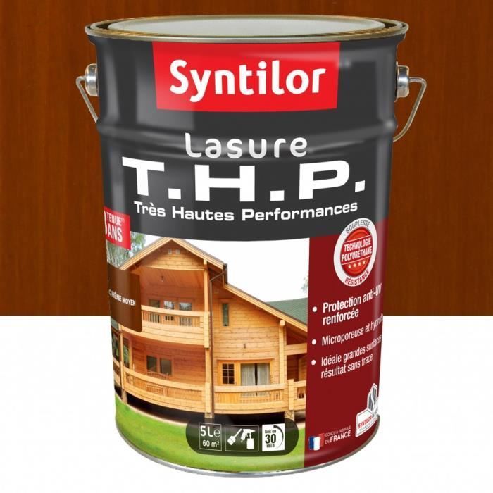 Tinta para madeira exterior - SYNTILOR - THP 8 anos - Carvalho médio - Acabamento acetinado - 5 L