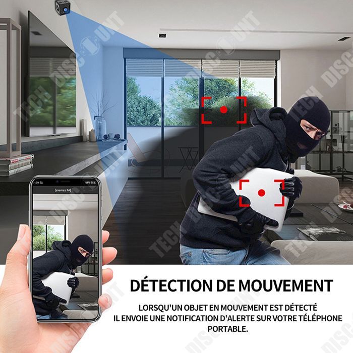 Caméra de surveillance - TD - 1080P - Détection de mouvement - Vision nocturne - WiFi intérieur