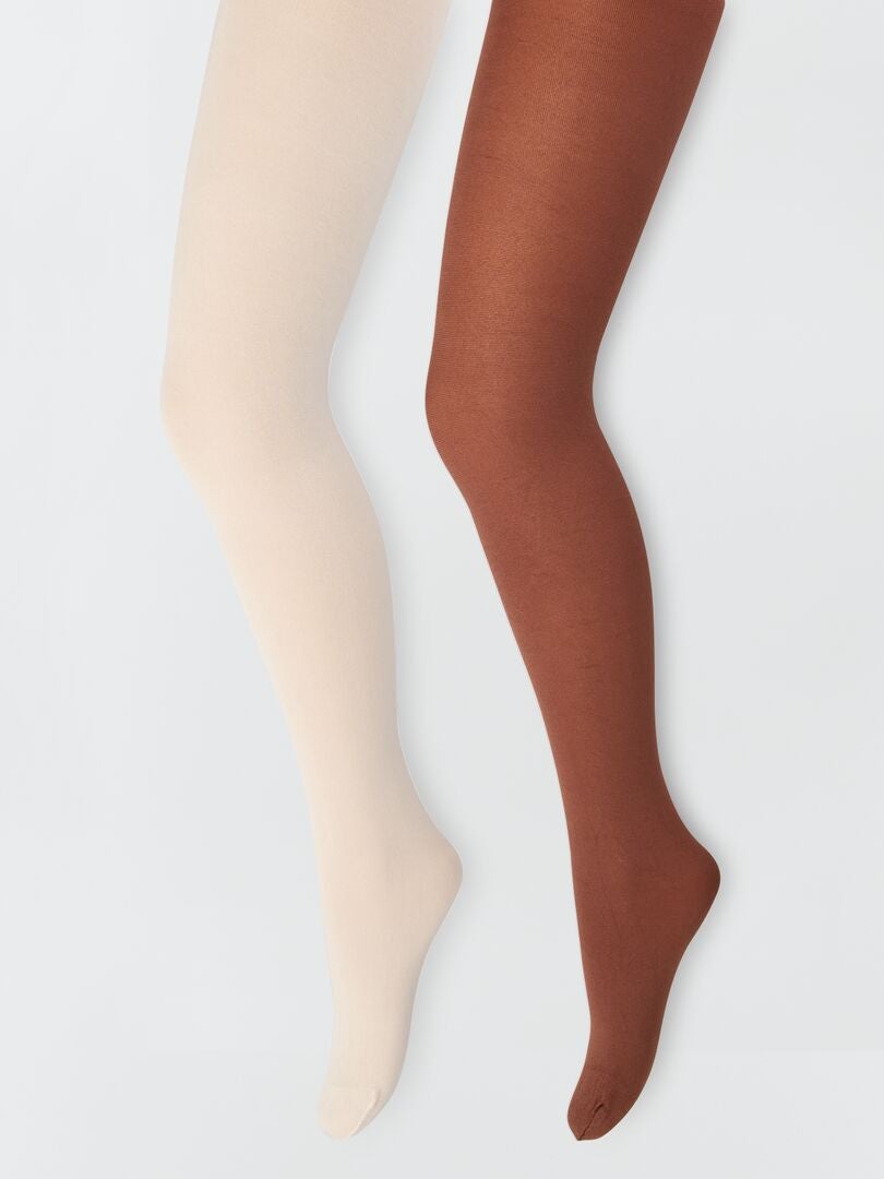 Conjunto de 2 meias-calças - ROSA_MARROM