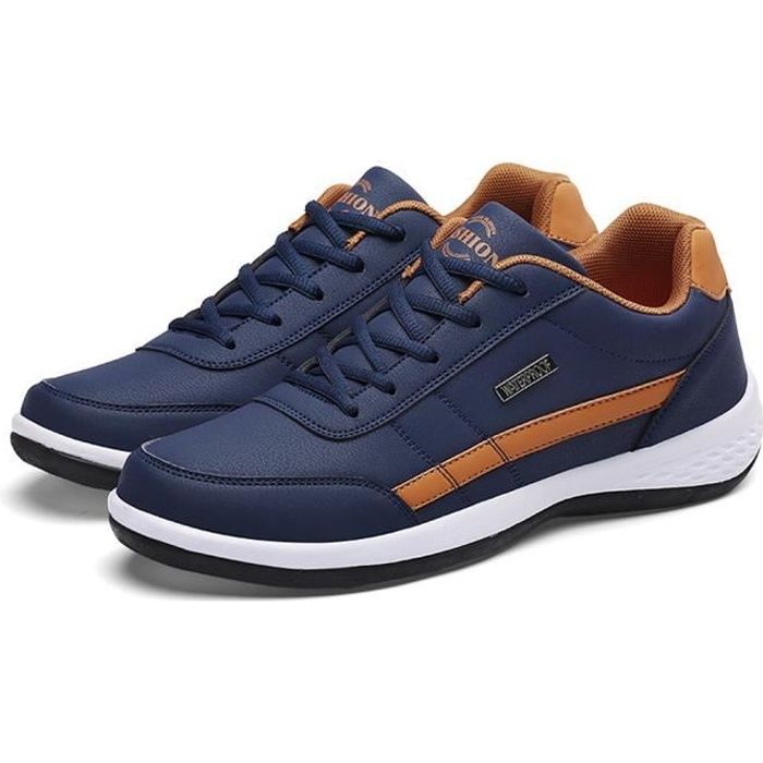 Zapatillas deportivas casuales para hombre, estilo plano y moderno, color liso.