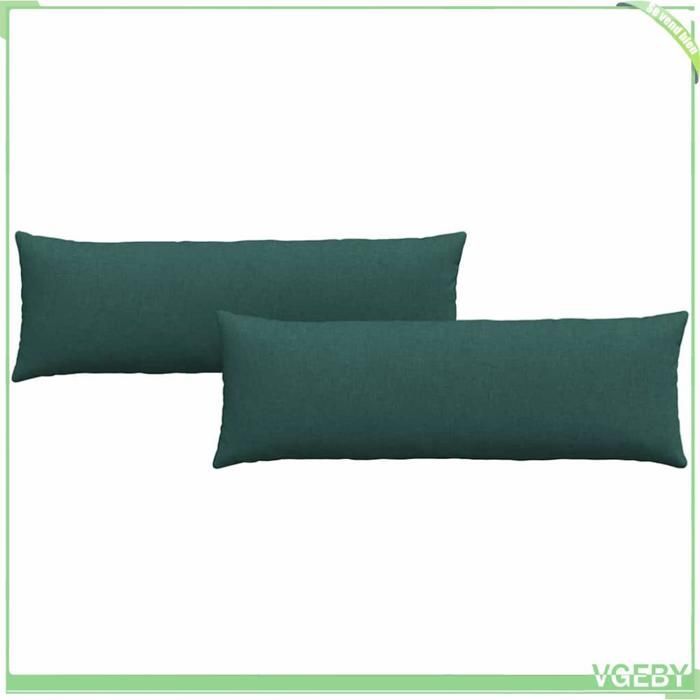 Almofadas para sofá - ABI - 2 unidades - Verde escuro - 120 x 40 cm - Capas removíveis