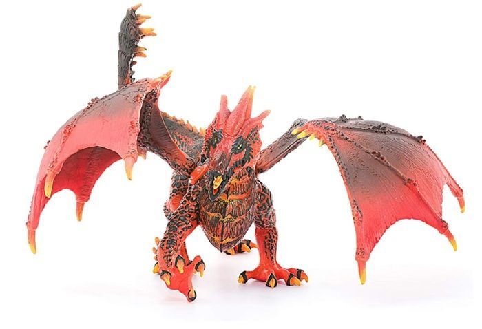 Dragón de lava, figura de dragón Schleich con partes móviles, juguete de dragón rojo de la colección de criaturas ELDRADOR.