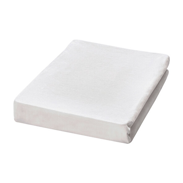Linen jersey fitted sheet, 180 x 200 cm, white