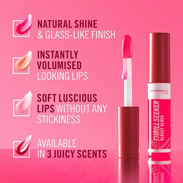 Rimmel London Thrill Seeker lesklý lak na pery s leskom na pery, odtieň 500 Pine To The Apple, 10 ml