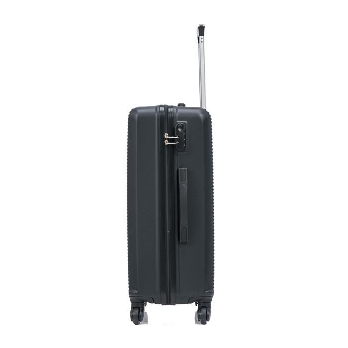 Valigia da cabina 55x35x25 cm con beauty case | Valigia da weekend CELIMS | ABS | Lucchetto | 4 ruote a 360° | Nero