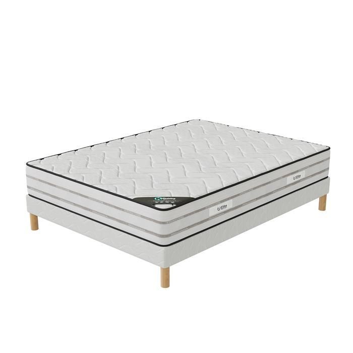 Memory Premium Set: Slatted Base (2 x 90 x 200 cm) + Mattress 180 x 200 cm | Height 25 cm | Memory Foam | 4 Legs | Comfort