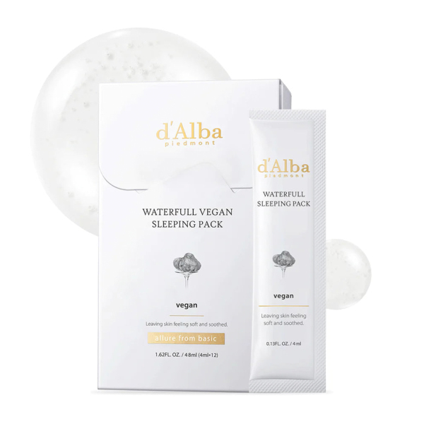 d'Alba Piedmont Waterfull Vegan Sleeping Pack 4ml*12