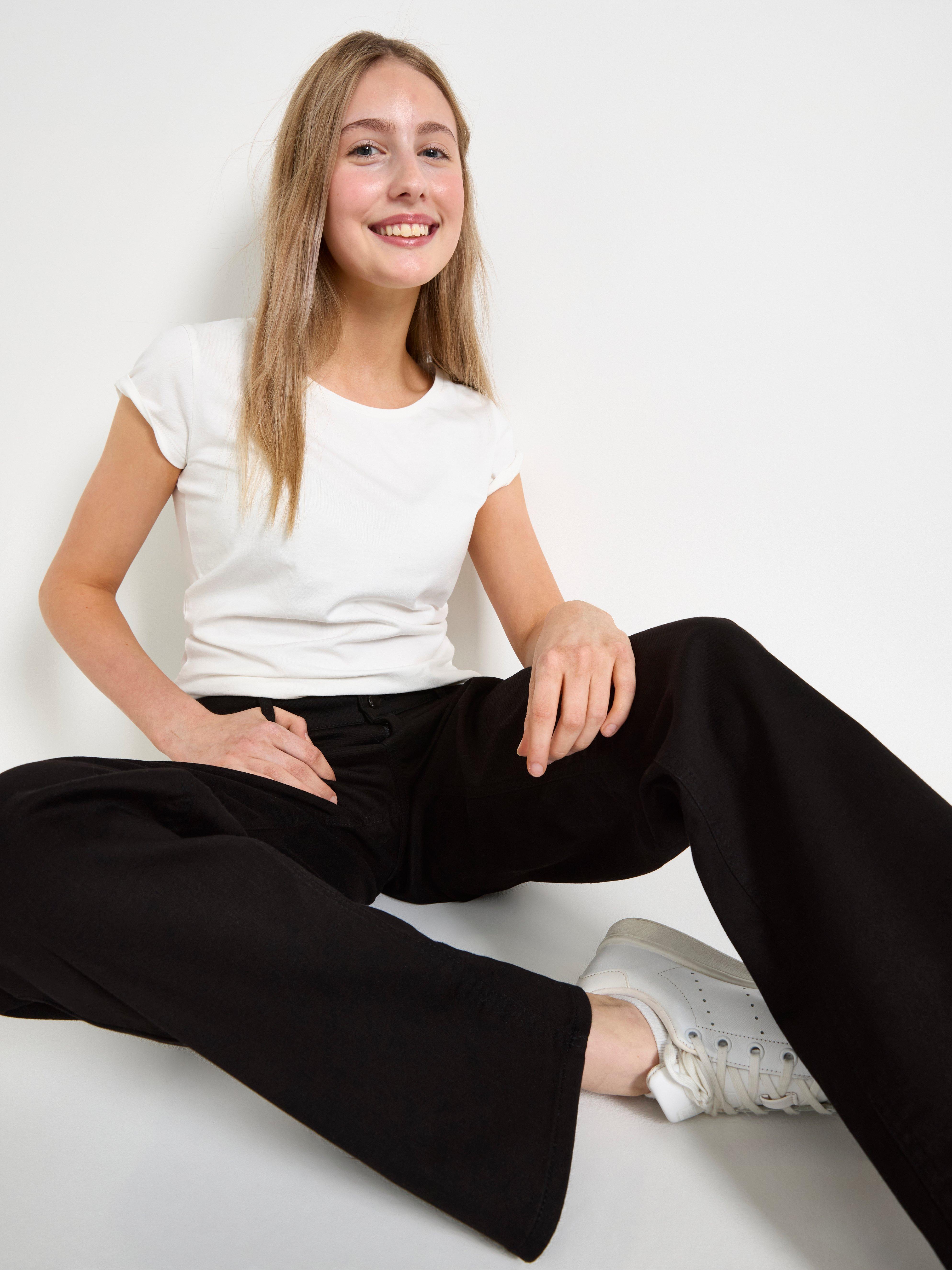 Calça jeans reta STELLA preta