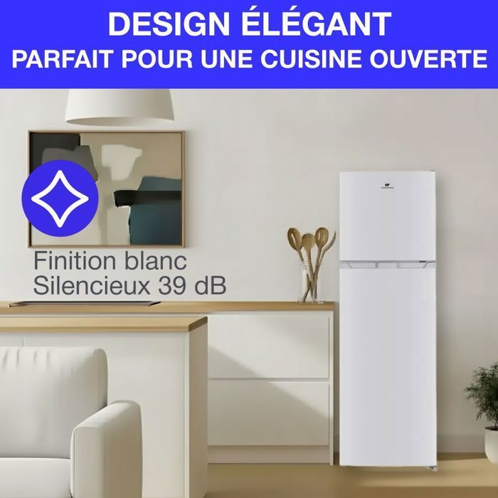 Réfrigérateur congélateur haut -247L - Total No Frost(Sans givre) - Blanc - L54,5 cm x H167 cm