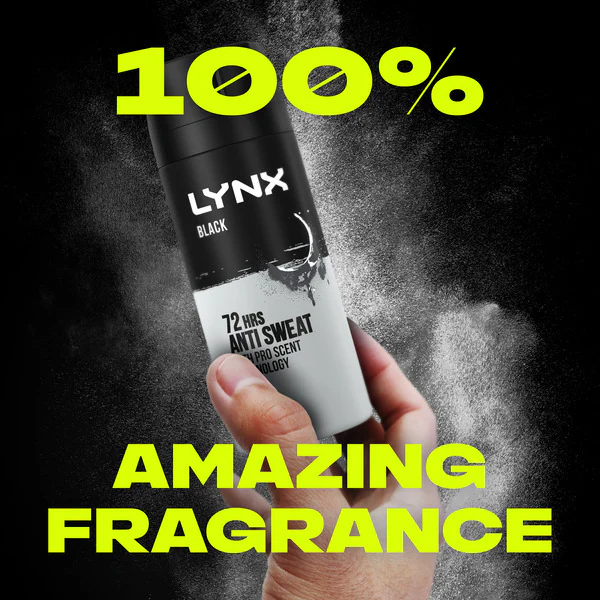 Deodorante antitraspirante spray Lynx, nero, 150 ml