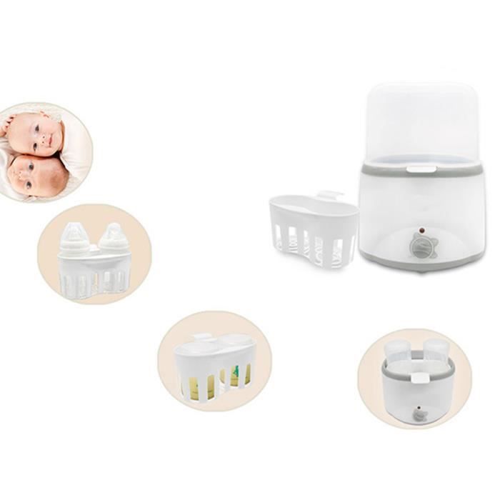 Aquecedor de mamadeiras duplo TD® com termostato multifuncional, aquecedor de mamadeiras e esterilizador de leite, padrão europeu.