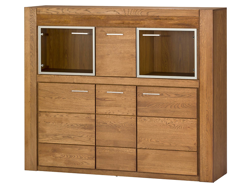 Witryna Velvet-48 161 cm z 5 drzwiami bufet z barkiem dąb rustical