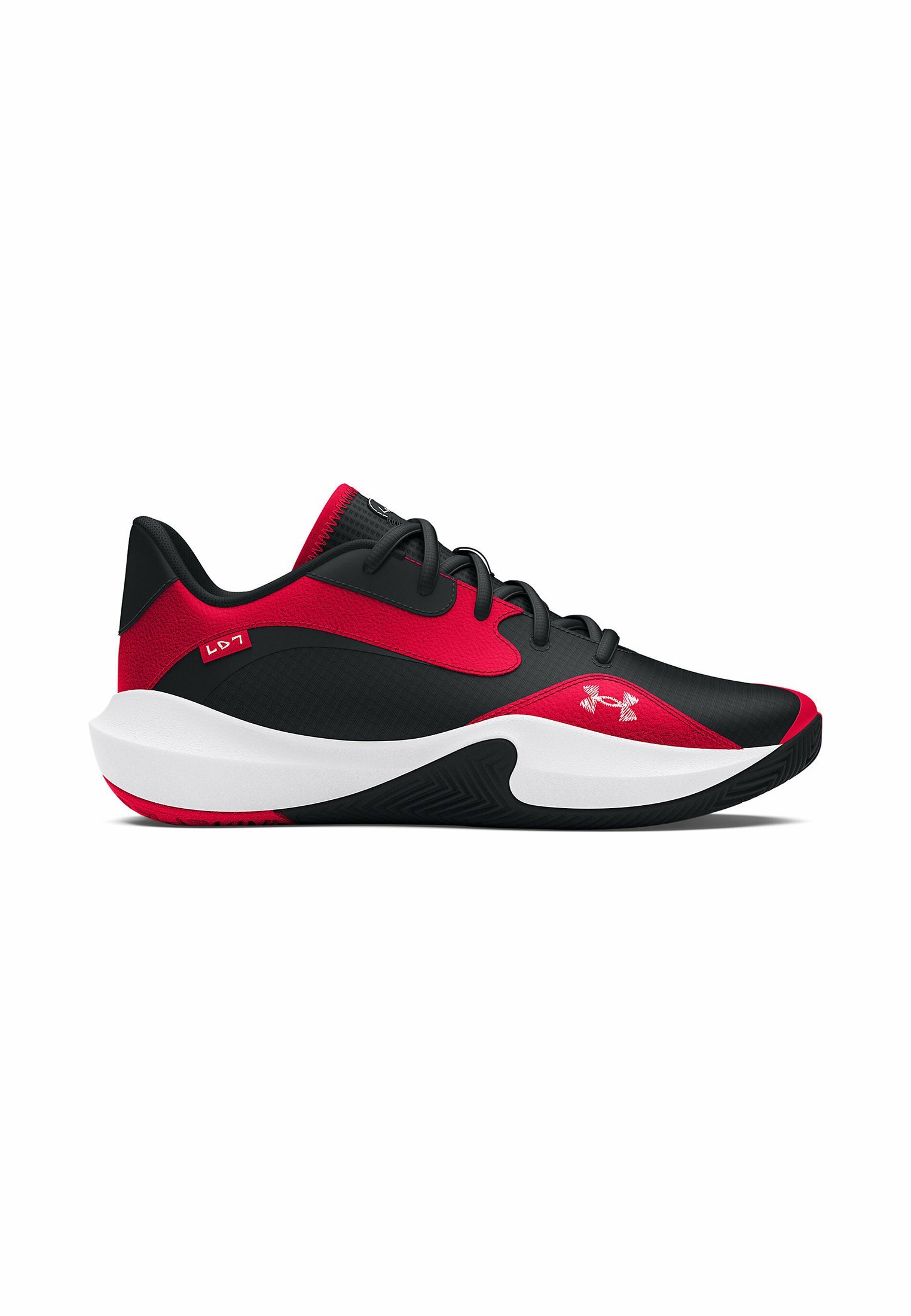 Under Armour LOCKDOWN 7 LOW - Basketbalschoenen - rood