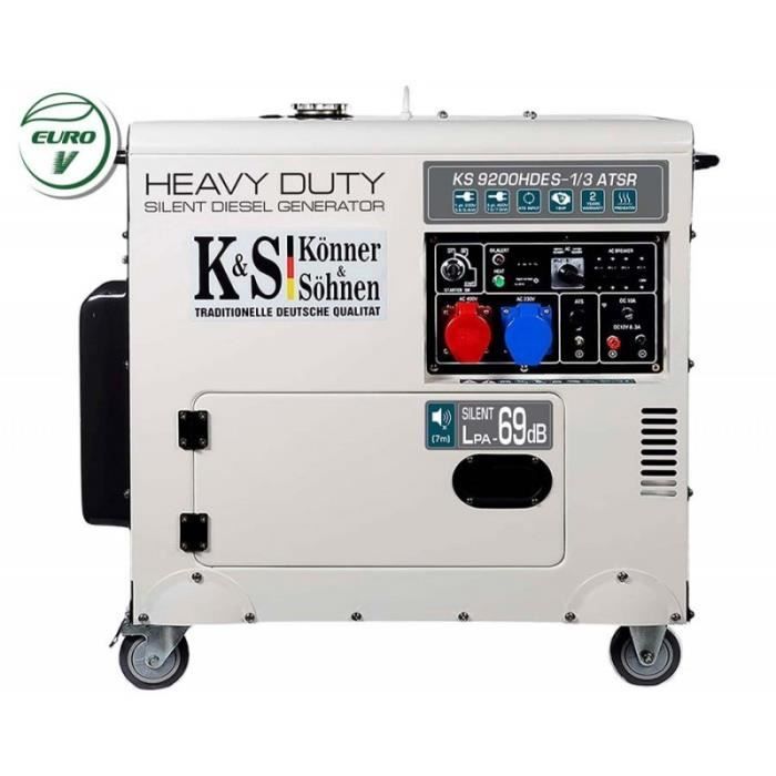 Groupe électrogène - Konner & Sohnen - KS9200HDES-1/3ATSR - Diesel - Mono et Tri - Système VTS