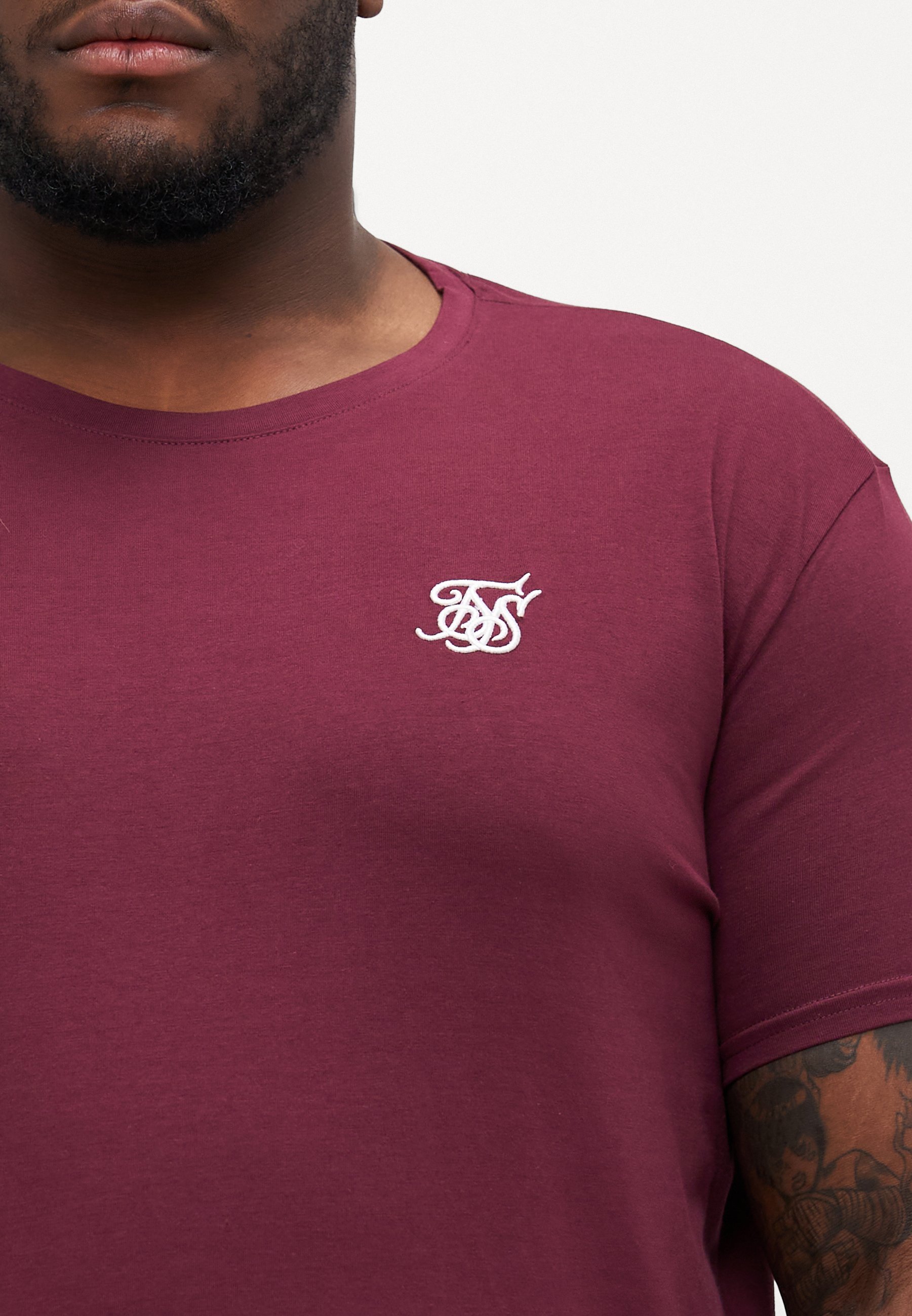 SIKSILK EXTENDED GYM TEE - Basic T-shirt - bordeauxrood