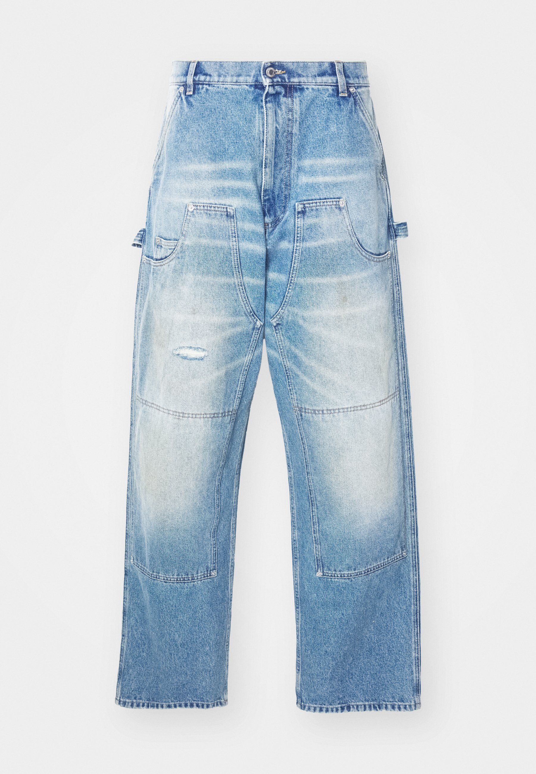 Jeans a gamba dritta MOSCHINO LAUREL CROWN EMBLE - blu
