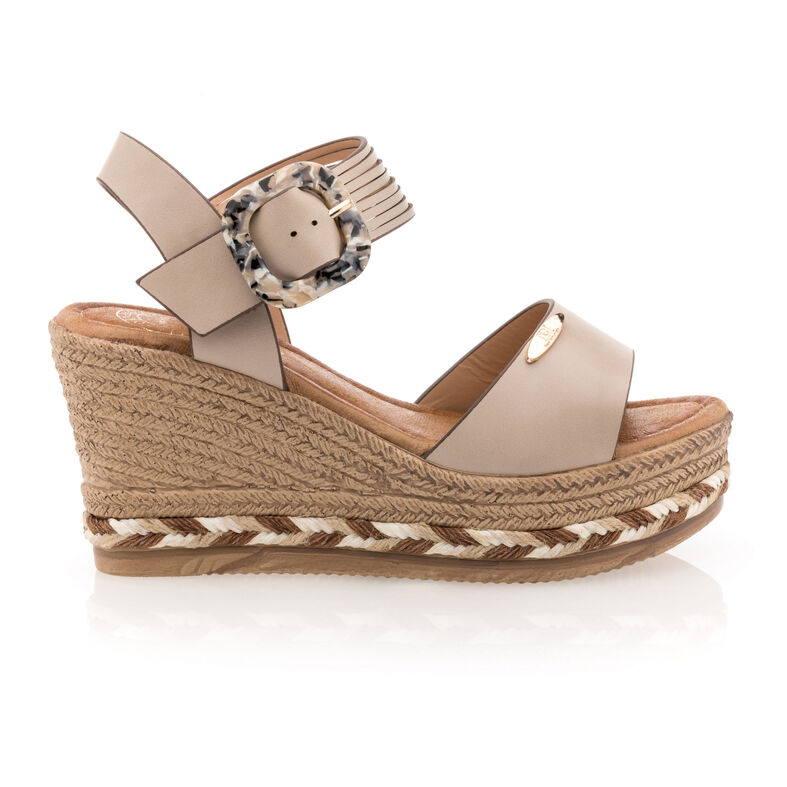 Sandalias beige para mujer / Zapatos de punta abierta