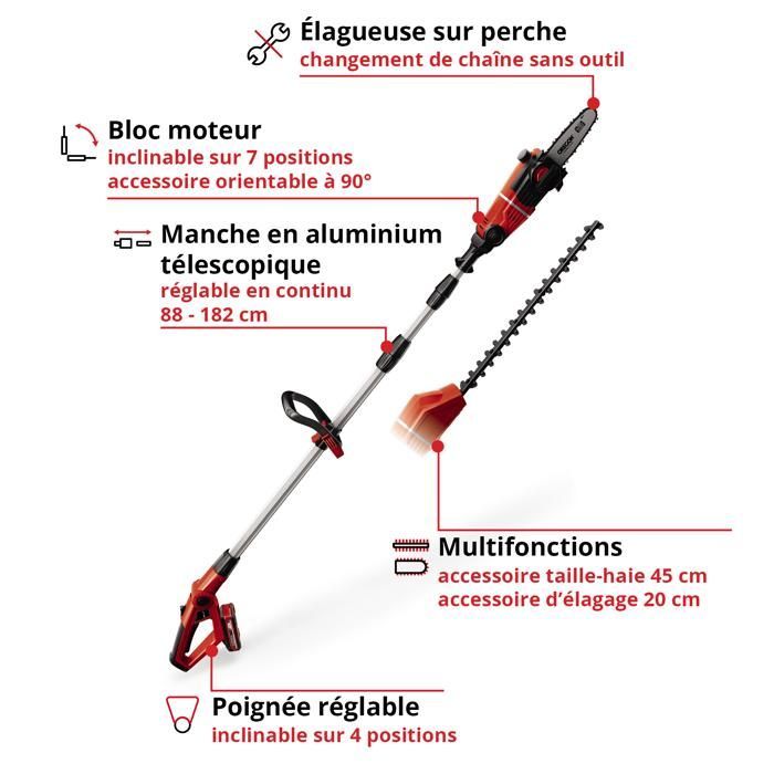 Kit multiutensile cordless Einhell GE-HC 18 Li T PXC 2 in 1 (18V, 2 in 1) fornito con batteria da 3,0 Ah e caricabatterie