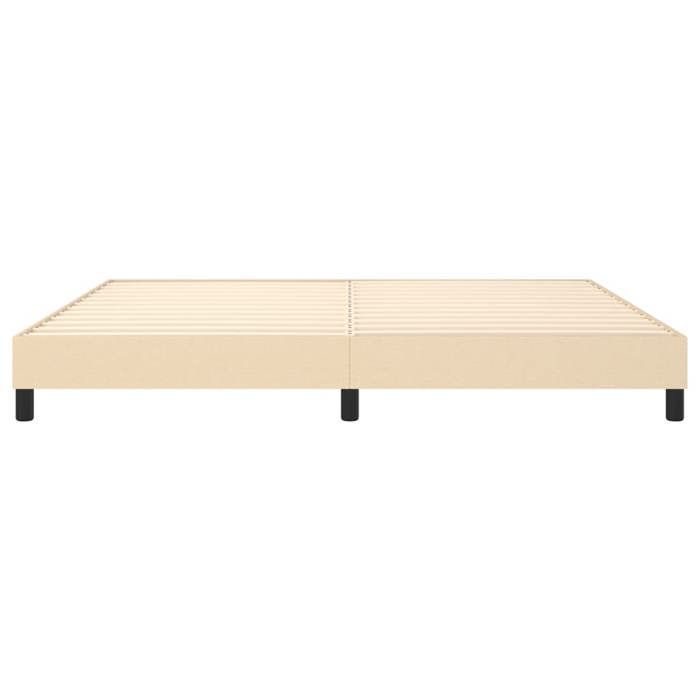 Cama de madera color crema de 200 x 200 cm - Carga máxima 150 kg - Estructura de cama de muelles color crema de 200 x 200 cm, tela 005_263385