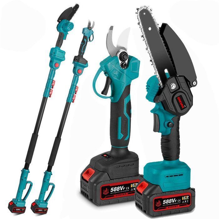 Motosierra de poda de pértiga - ONEVAN - 15 cm (6 pulgadas) - 450 W - Pértiga telescópica de 3 secciones