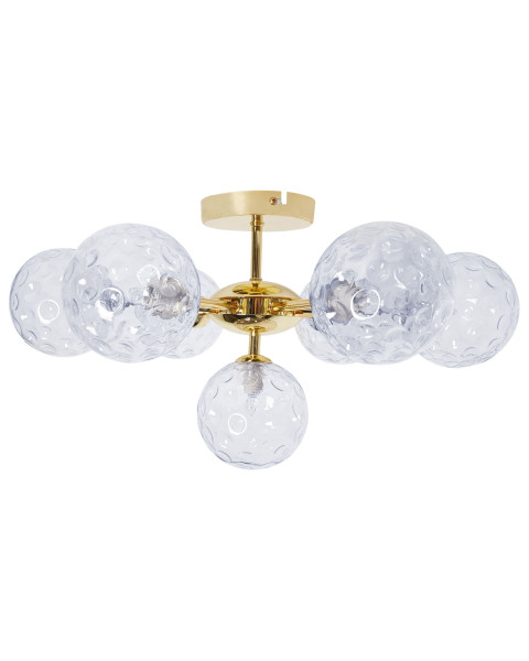 Lampa sufitowa 7-punktowa szklane klosze niebieska