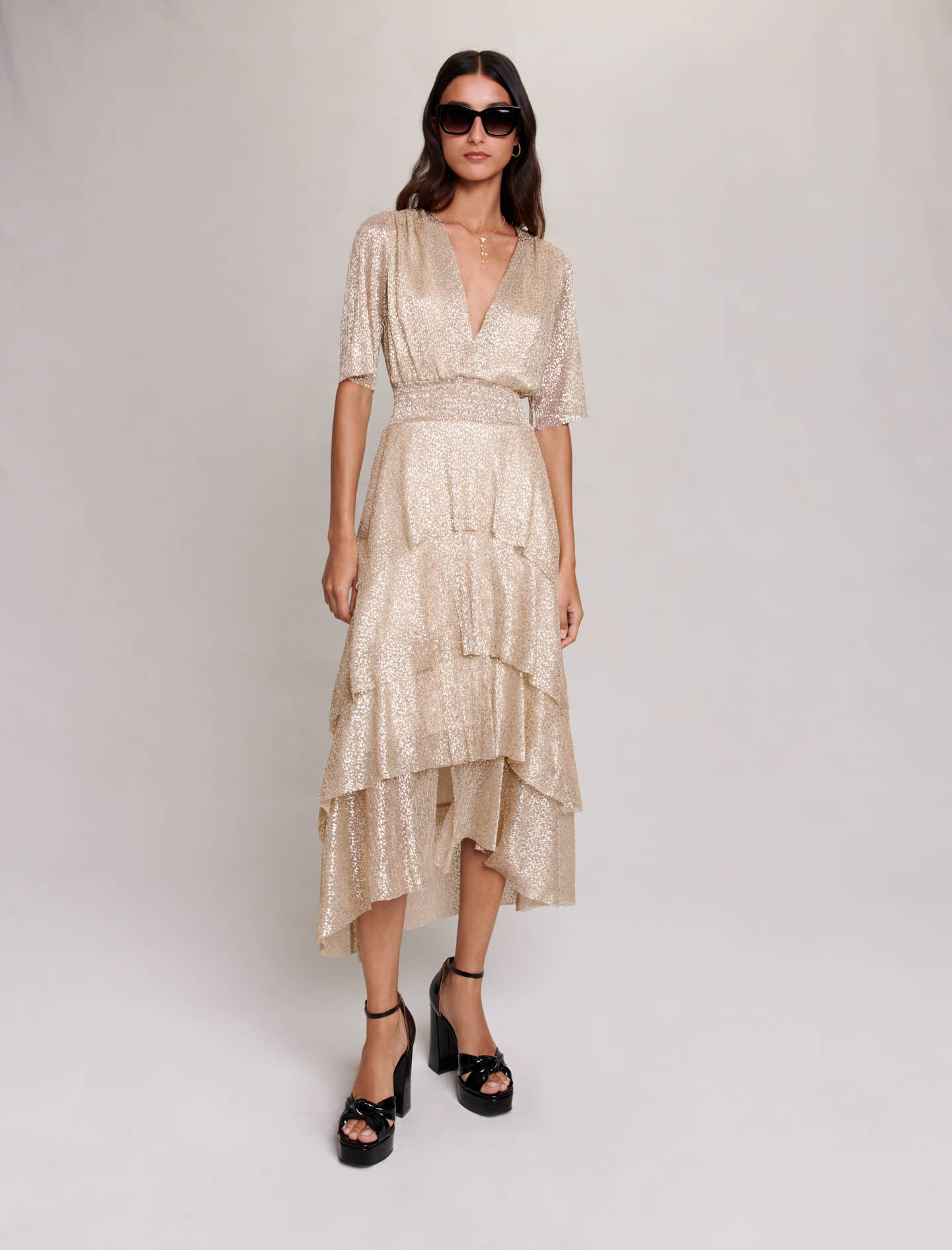 Glitterjurk met ruches - of
