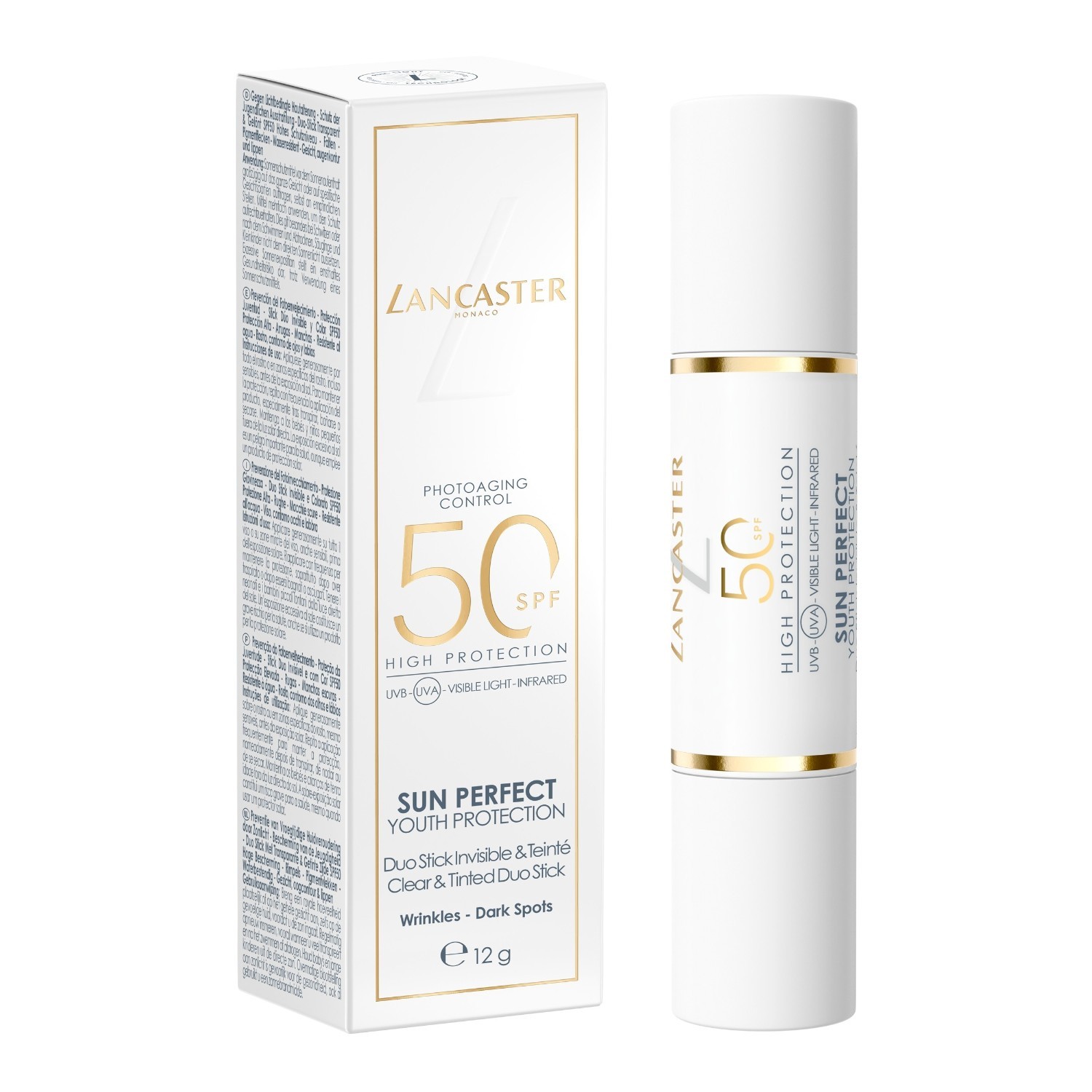 „Lancaster Anti-Aging Care Sun Perfect Youth Protection“ apsauginis kremas nuo saulės, skaidrus ir tonuotas – 12 g