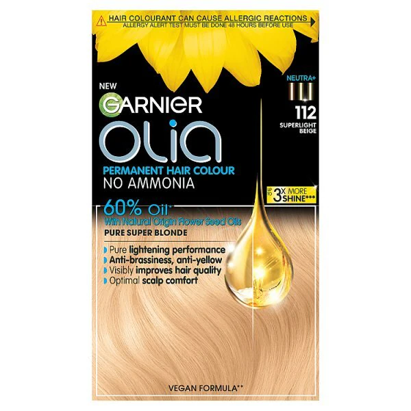 Garnier Olia 112 Super Lys Beige Blond Permanent Hårfarge