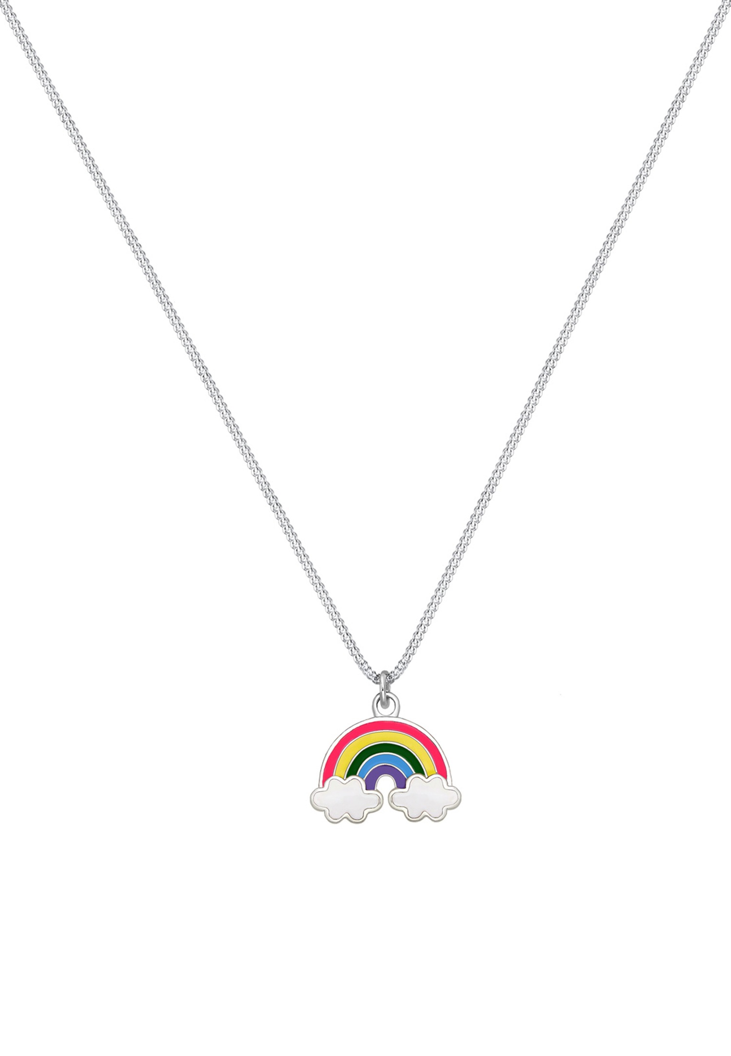 Elli Enfants arc en ciel pendentif avec émail multicolore en argent sterling 925