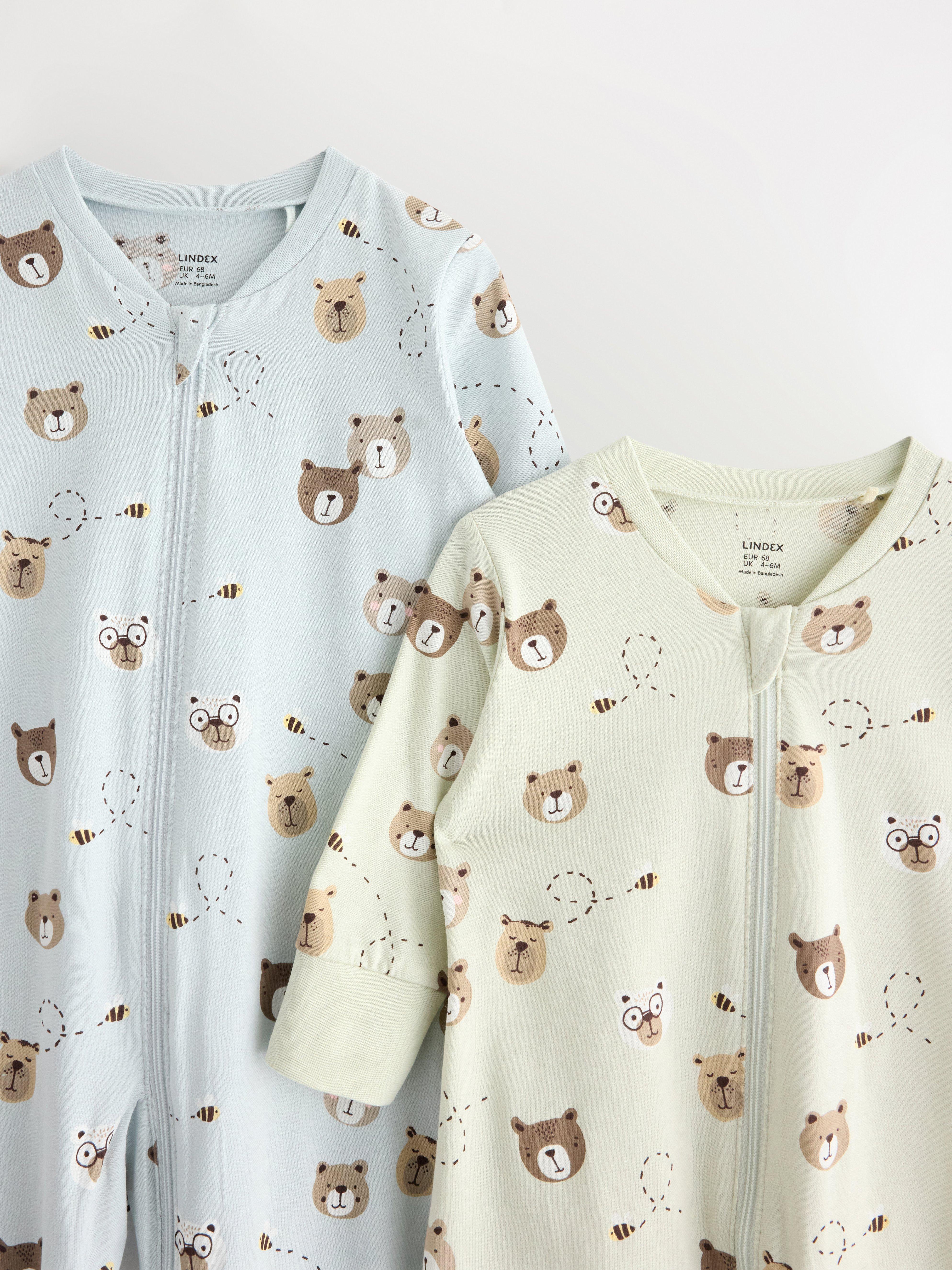 Conjunto de 2 pijamas azul-acinzentado