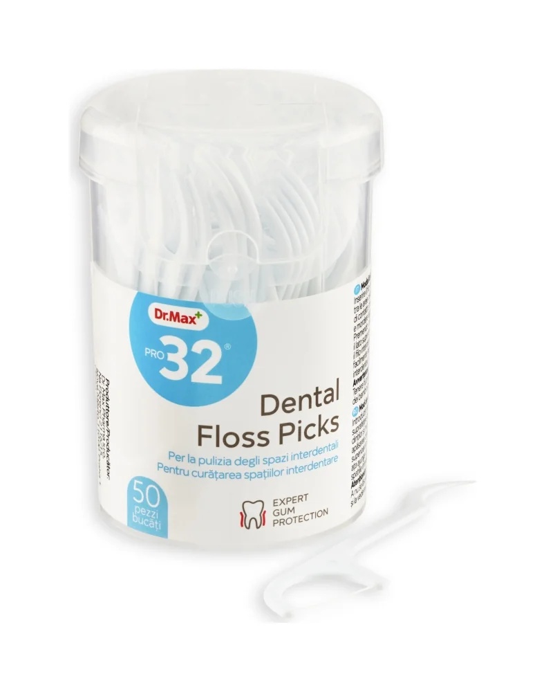Palito de fio dental DR. MAX Pro32, 50 unidades, para higiene bucal.