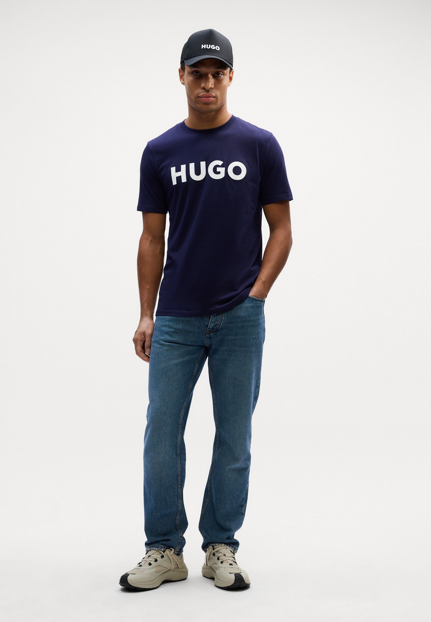 HUGO DULIVIO - Printitud T-särk - tumesinine