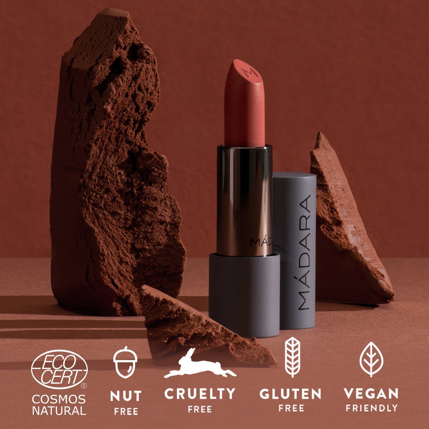 MÁDARA Lipstift Make-up VELVET WEAR Matný krém - 3,8 g