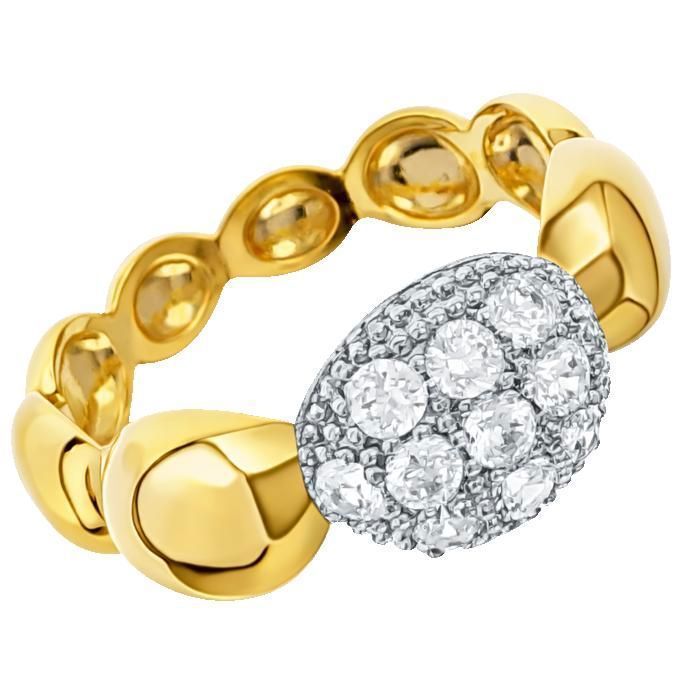 Anillo de mujer chapado en oro de 18 quilates – Elegante anillo con circonitas cúbicas brillantes – Idea de regalo romántica, aniversario, Navidad