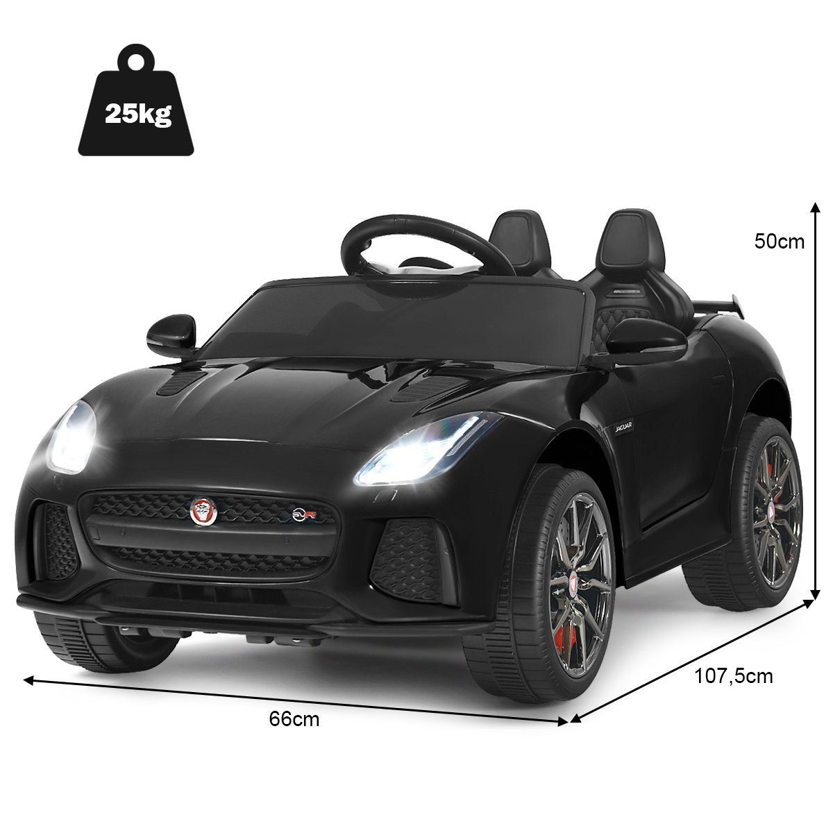 COSTWAY Elektro-Kinderauto Jaguar, Geschichten & Musik