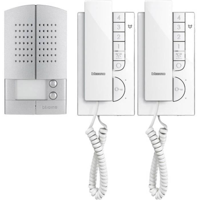Wired intercom - BTICINO - 361021 - Aluminium - White - 2 zones