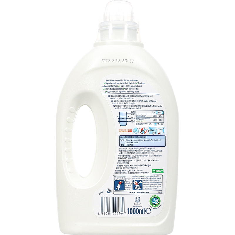 Neutralt sköljmedel 1000 ml parfymfritt Neutral
