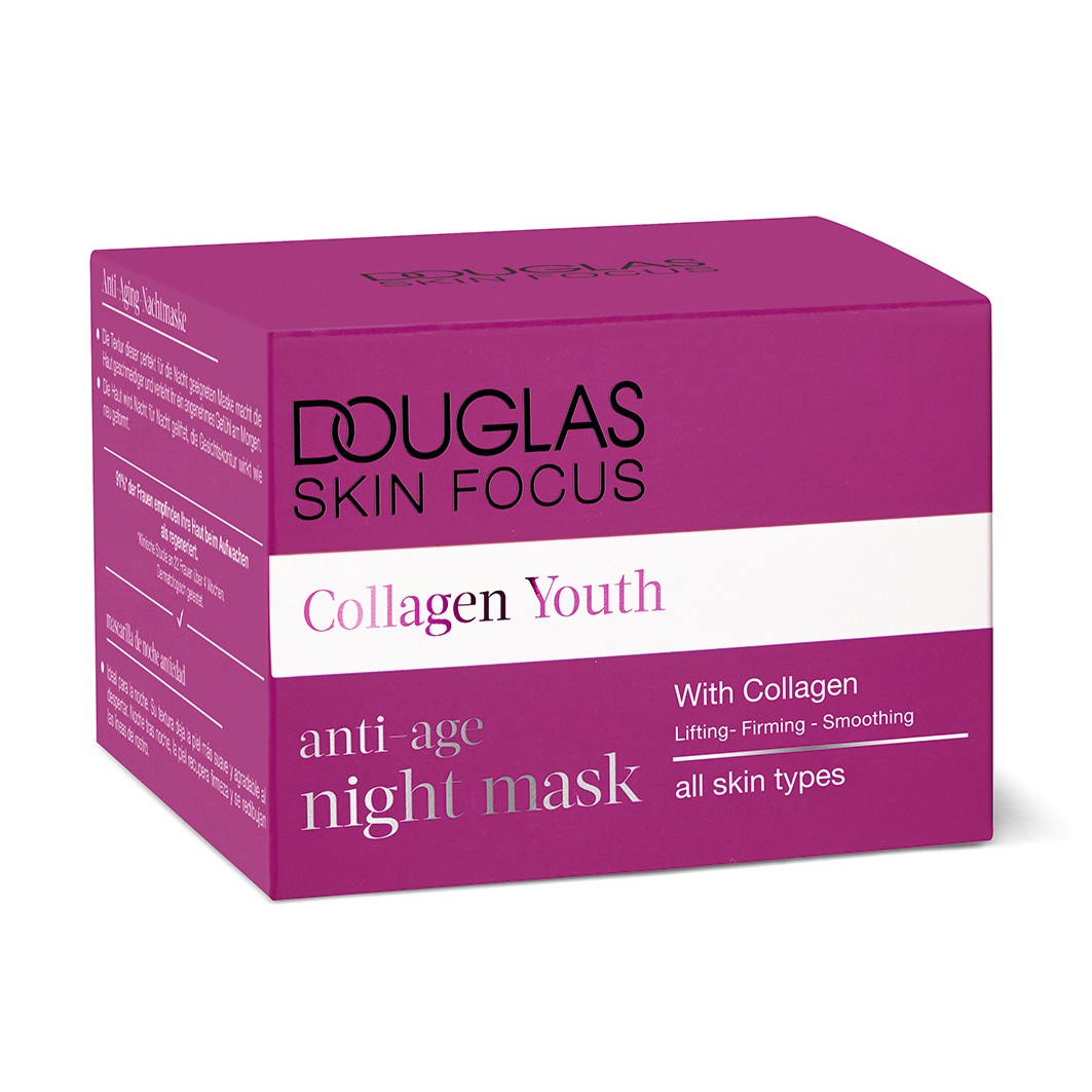 Douglas Collection Mască hidratantă Skin Focus Mască de noapte anti-îmbătrânire cu colagen și tinerețe - 50 ml