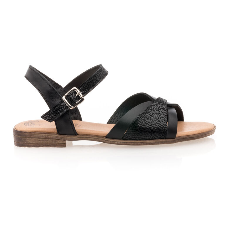 Svarte sandaler / sko med åpen tå til dame