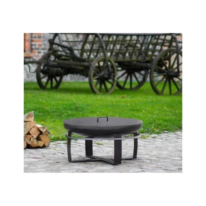 Braciere da giardino VIKING in acciaio nero, 60, 70 e 80 cm - Solo braciere Ø 60 cm Solo braciere