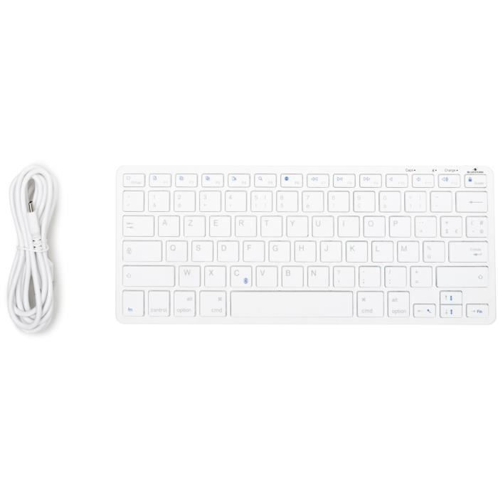 Tastiera wireless - BLUESTORK - MINI MAC R - Compatta - Ricaricabile - Bianca