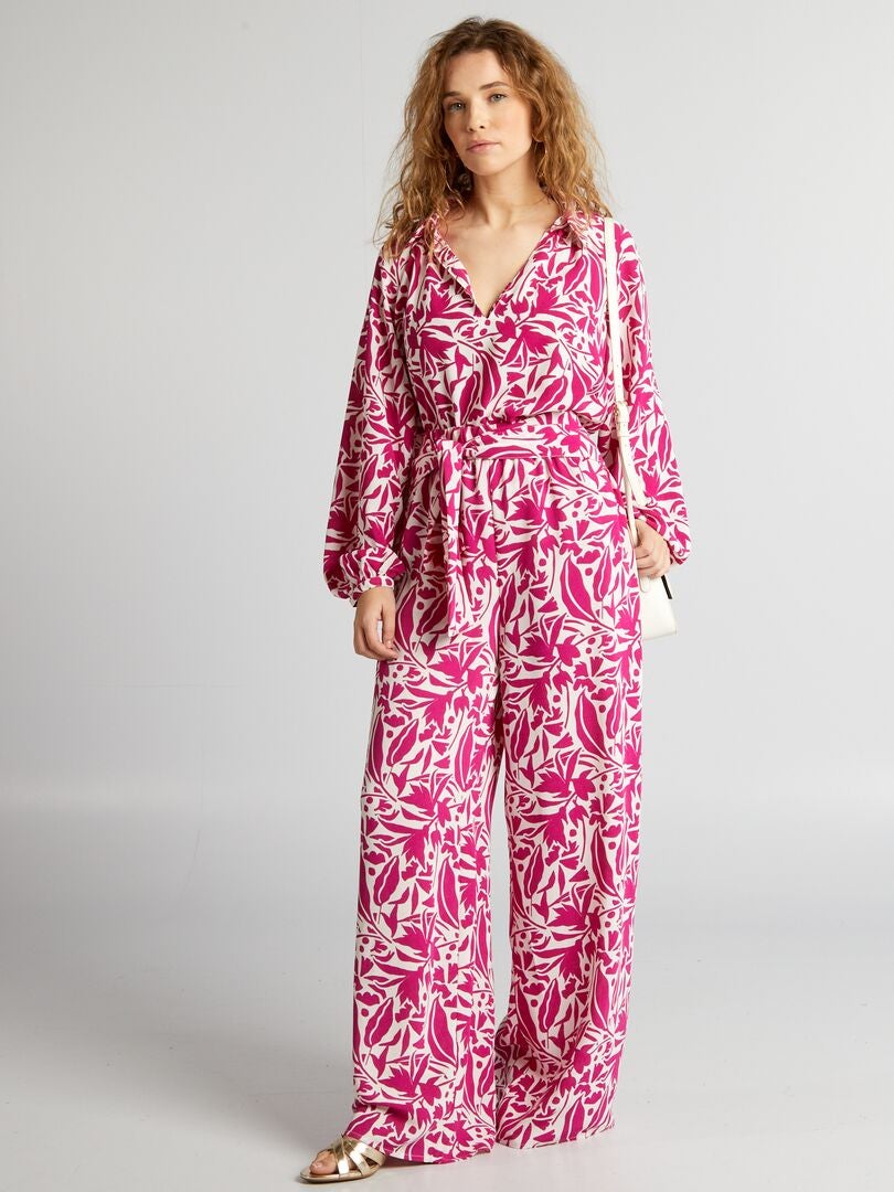 Blouse met patroon - ROZE