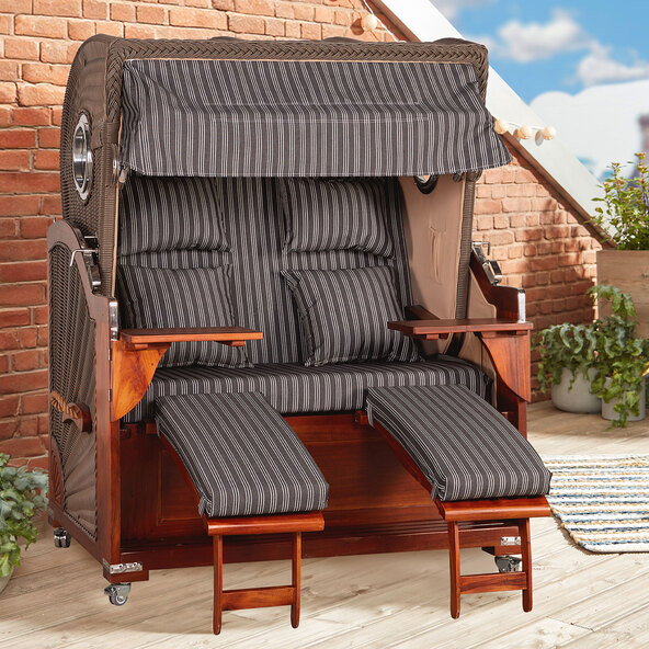 Premium beach chair Romy, mahogany