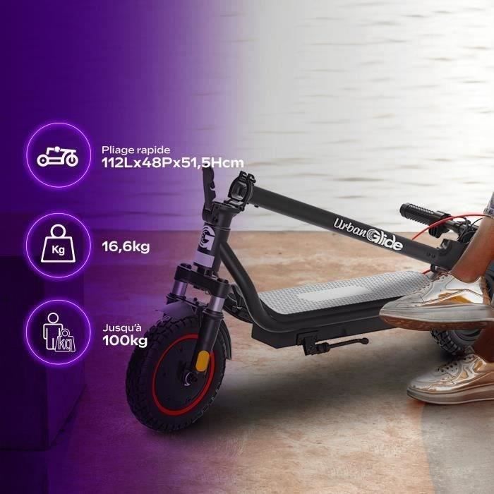 Elektroroller – URBANGLIDE – 100 PLUS – 10 Zoll – 36 V – 350 W – 30 km Reichweite – Scheibenbremse, Blinker und Bremslicht